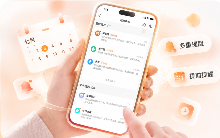 用户在办公场景中查看卡牛还款提醒与账单信息